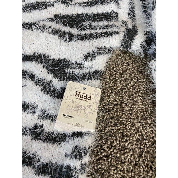 Mudd Zebra Print Fuzzy Open Front Cardigan – Size Medium – NWT - Picture 7 of 7